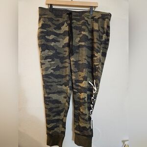 Victoria Pink Army Camo Jogger Pantsl XXL